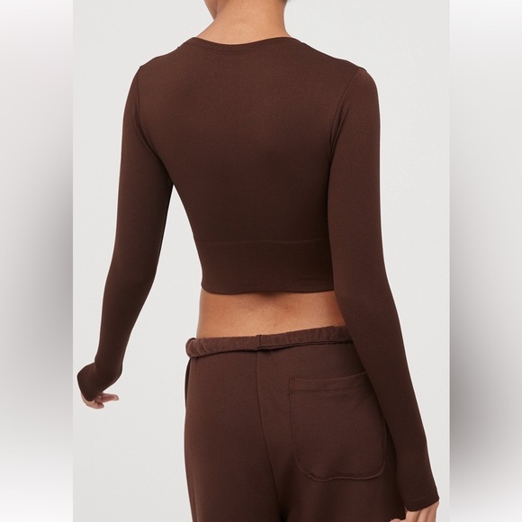 👟2/$20👟AERIE Offline Sidewalk Seamless Long Sleeve Cropped T-Shirt Canyon Sun S - Picture 4 of 10